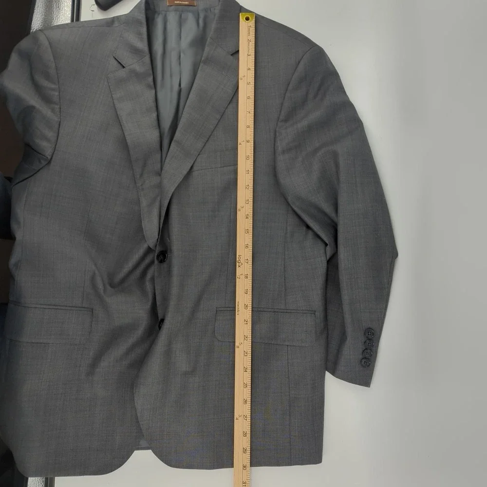 Peter Millar Blazer 44S Gray Wool Sport Coat Made in Canada Union Tailored‎ Mens